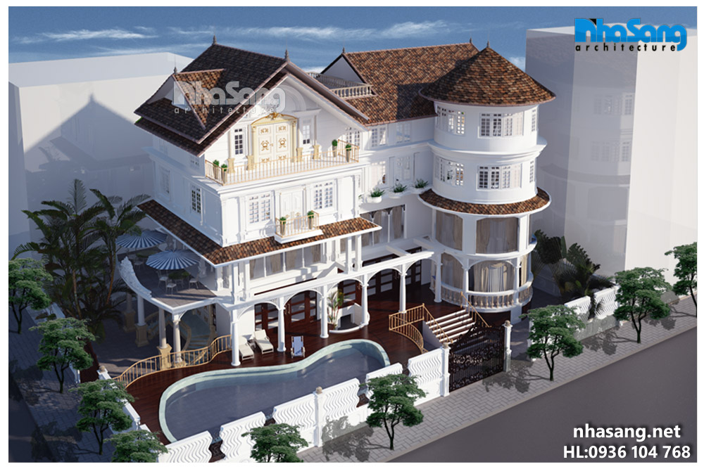 mẫu thiết kế biệt thự - dinh thự - lâu đài đẹp kiểu pháp